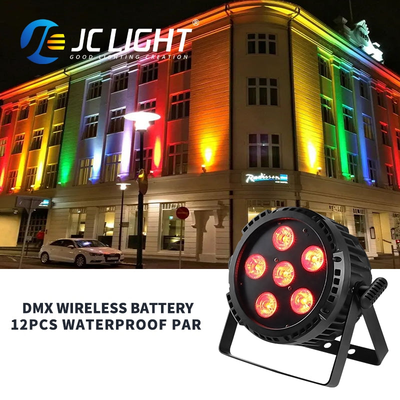 WATERPROOF WIRELESS BATTERY DMX LED PAR LIGHT D37-1
