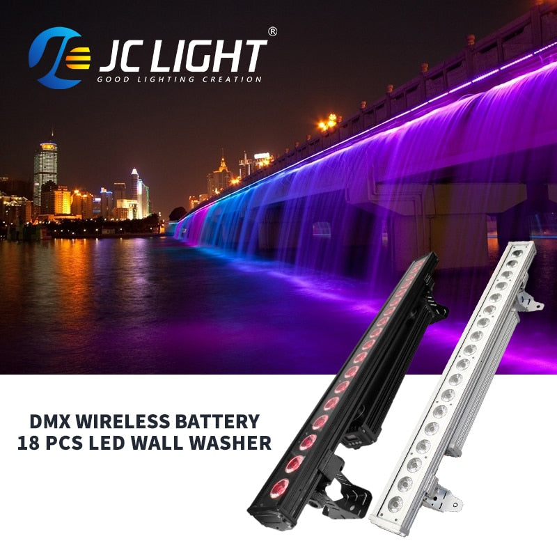 WATERPROOF WIRELESS BATTERY 18 LED WALL WASHER