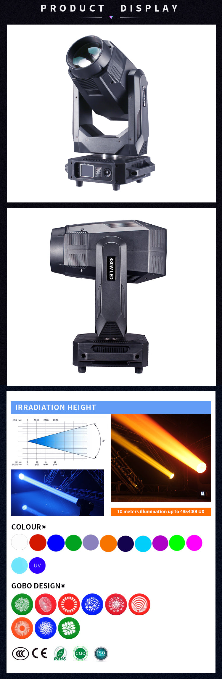380w 3in1 Spot Moving Head Light (LIGHT WEIGHT)