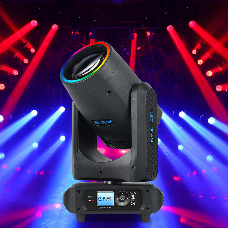 LED BEAM MOVING HEAD LIGHT WITH RING