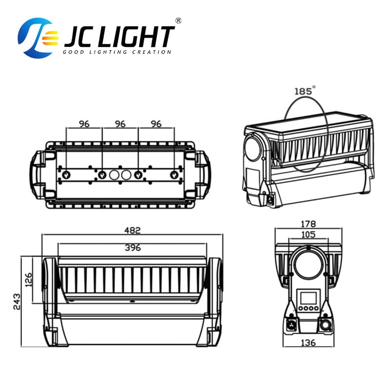 LUCE MOBILE STROBOSCOPICA A 8 SEGMENTI IMPERMEABILE