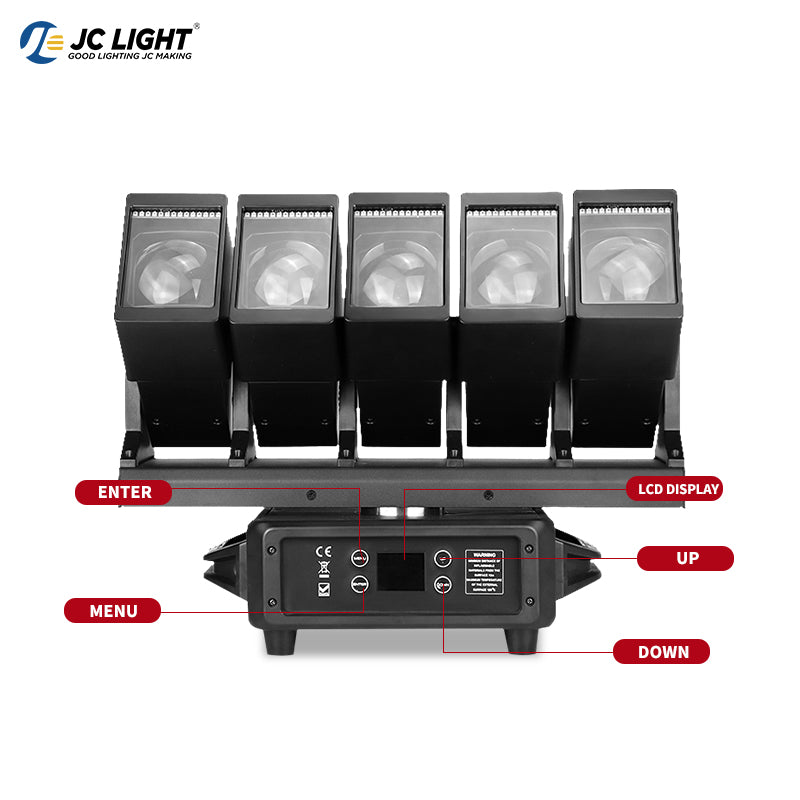 5x60W LED BEAM ZOOM MOVING HEAD LIGHT WITH AUXILIARY LIGHT