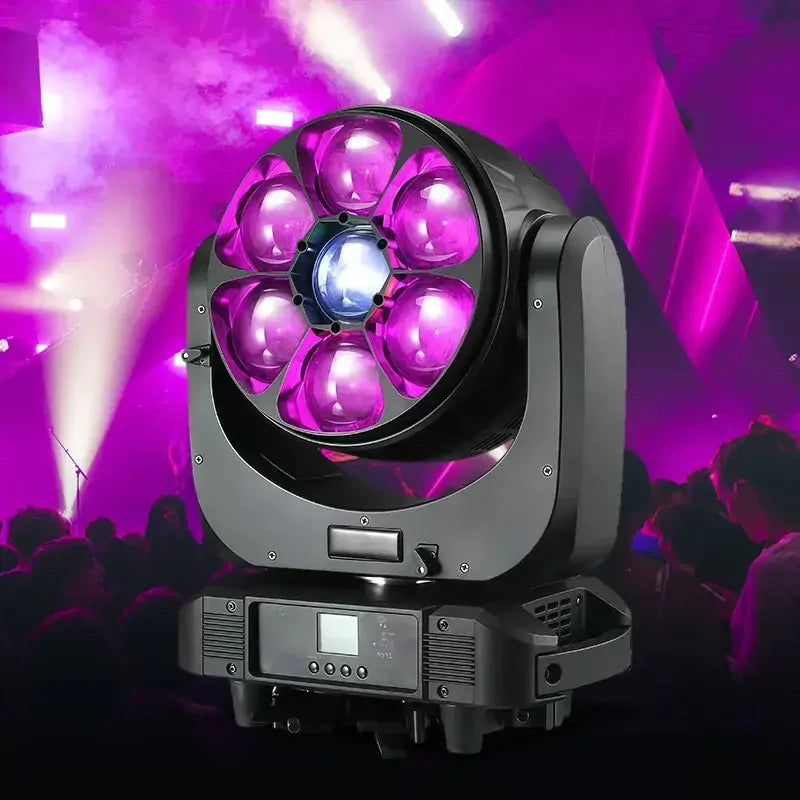 FARO A TESTA MOBILE CON ZOOM A LED BEE EYES 7*60W