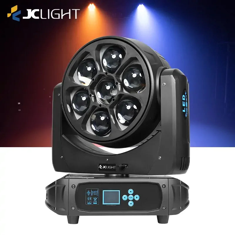 7 PEZZI DI LUCI A TESTA MOBILE A LED CON ZOOM BEE EYES