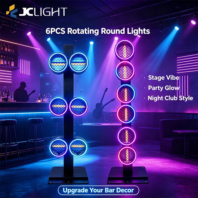 6PCS Rotating Round Retro Stage Light | JC LIGHT