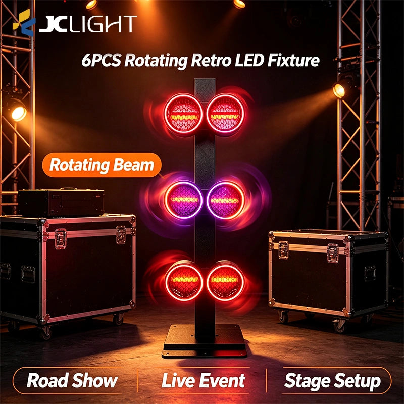 6PCS Rotating Round Retro Stage Light | JC LIGHT