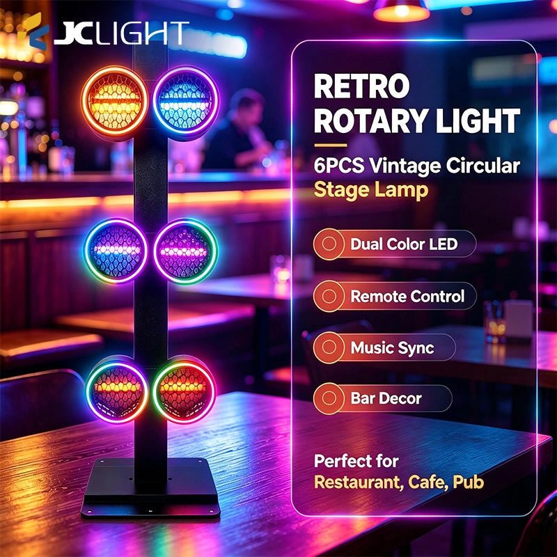 6PCS Rotating Round Retro Stage Light | JC LIGHT