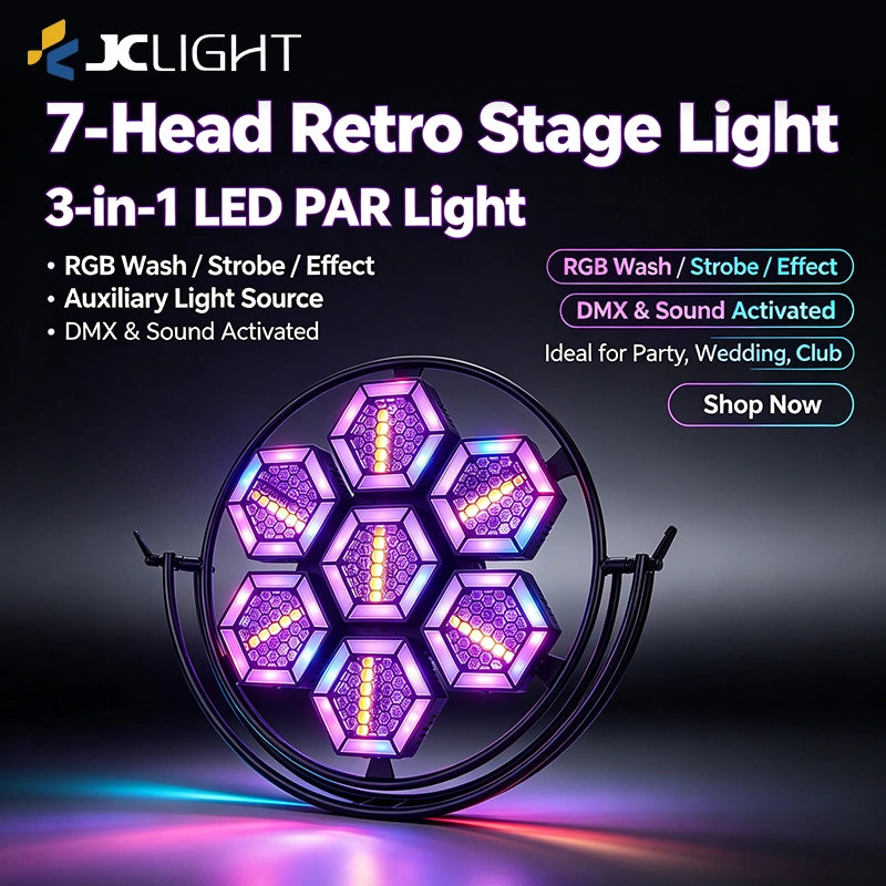 7PCS 3in1 Retro Stage Light With Auxiliary Light | JC LIGHT