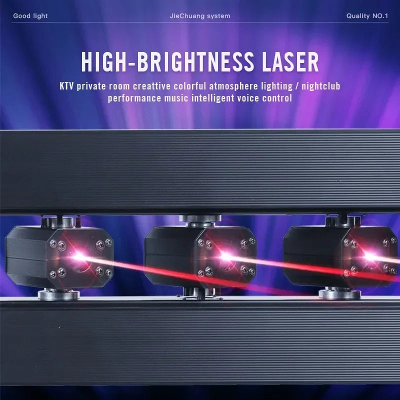 6 HEADS 3IN1 DOT MATRIX LED LASER LIGHT