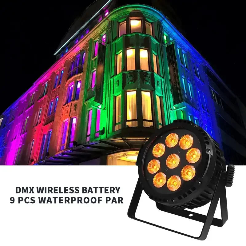 WATERPROOF WIRELESS BATTERY DMX LED PAR LIGHT D37-3