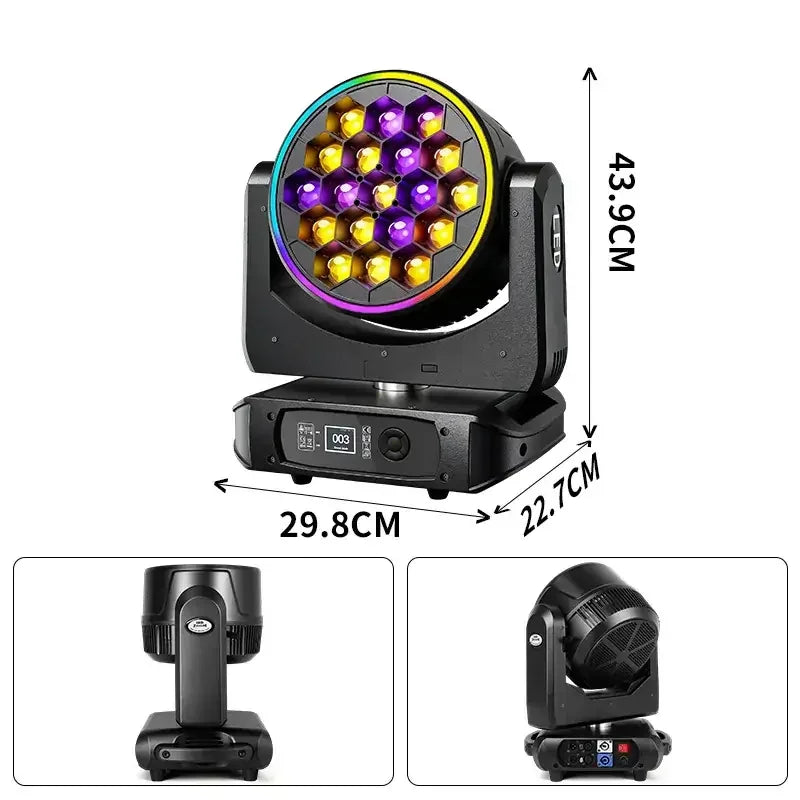 19*40w BEE EYE MOVING HEAD LIGHT WITH PIXEL CIRCEL