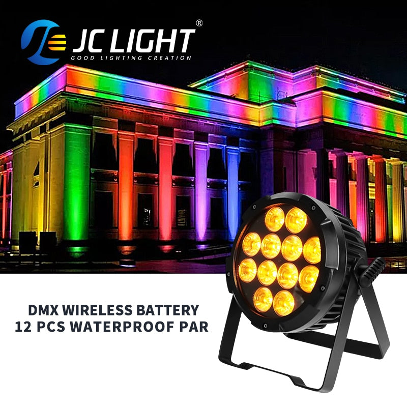 WATERPROOF WIRELESS BATTERY DMX LED PAR LIGHT D37-3