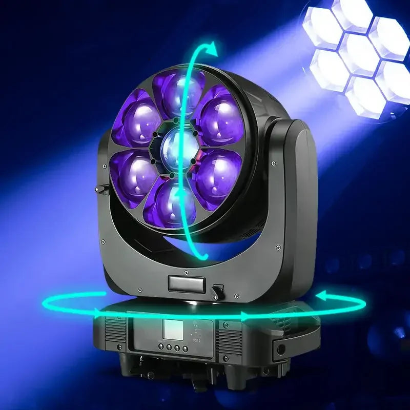 FARO A TESTA MOBILE CON ZOOM A LED BEE EYES 7*60W