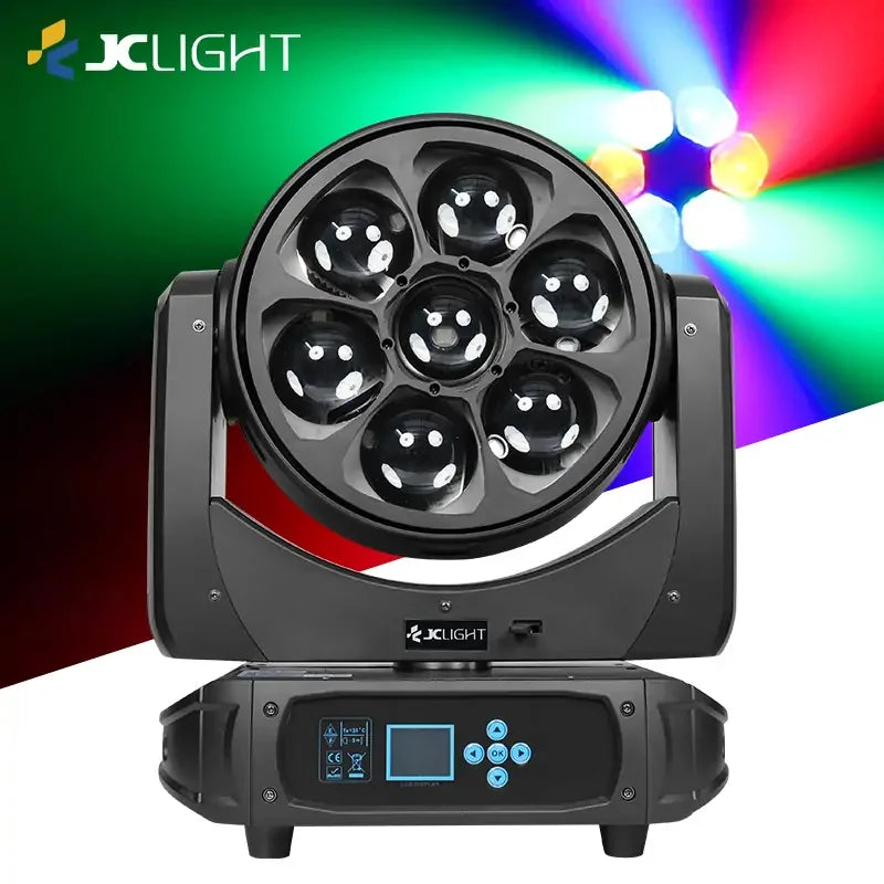 7 PEZZI DI LUCI A TESTA MOBILE A LED CON ZOOM BEE EYES