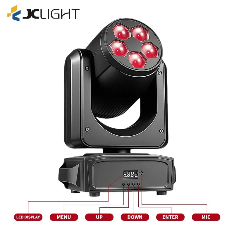 5PCS LED ZOOM WASH MOVING HEAD LIGHT