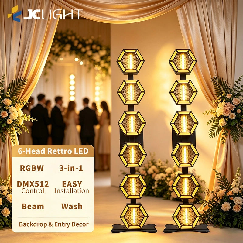 6PCS 3in1 Linear Retro Stage Light With Auxiliary Light | JC LIGHT