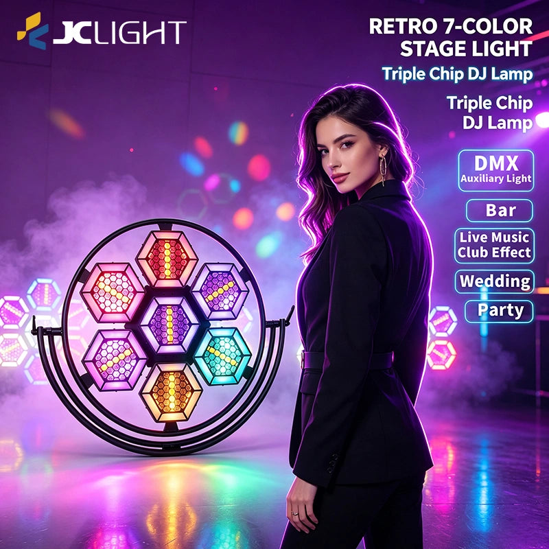 7PCS 3in1 Retro Stage Light With Auxiliary Light | JC LIGHT