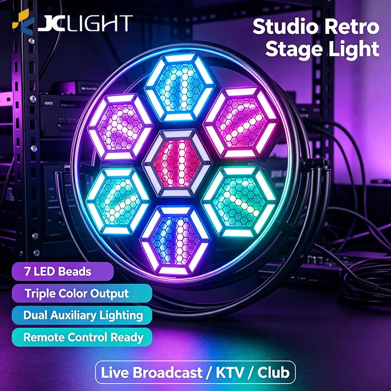 7PCS 3in1 Retro Stage Light With Auxiliary Light | JC LIGHT