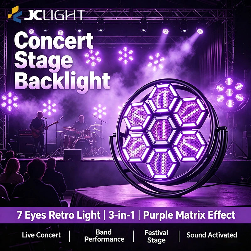 7PCS 3in1 Retro Stage Light With Auxiliary Light | JC LIGHT
