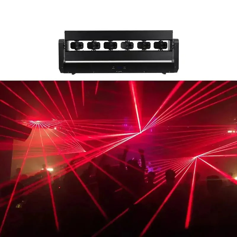 6 HEADS 3IN1 DOT MATRIX LED LASER LIGHT