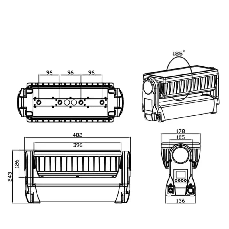 WATERPROOF 8 SEGMENT STROBE MOVING HEAD LIGHT