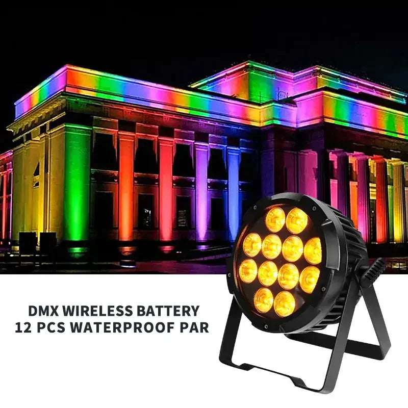 WATERPROOF WIRELESS BATTERY DMX LED PAR LIGHT D37-3