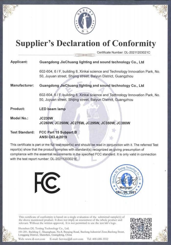 FCC Certificate